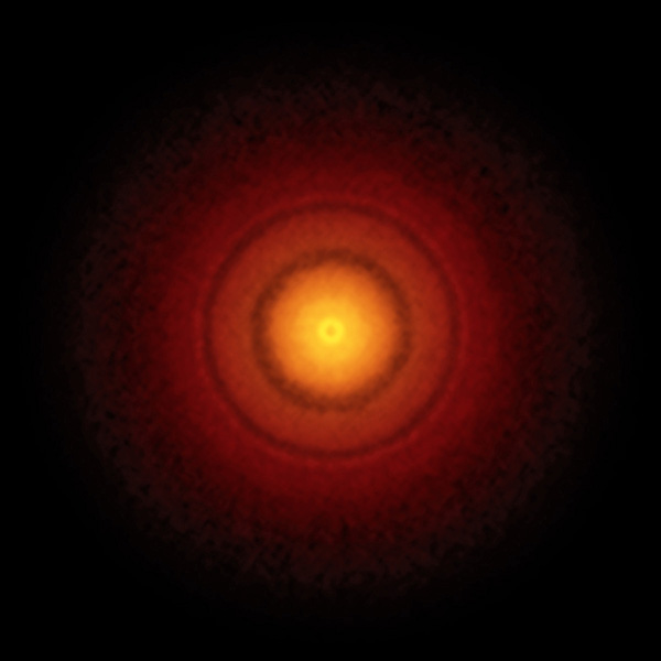 ALMA™s best image of a protoplanetary disc to date. This picture of the nearby young star TW Hydrae reveals the classic rings and gaps that signify planets are in formation in this system.