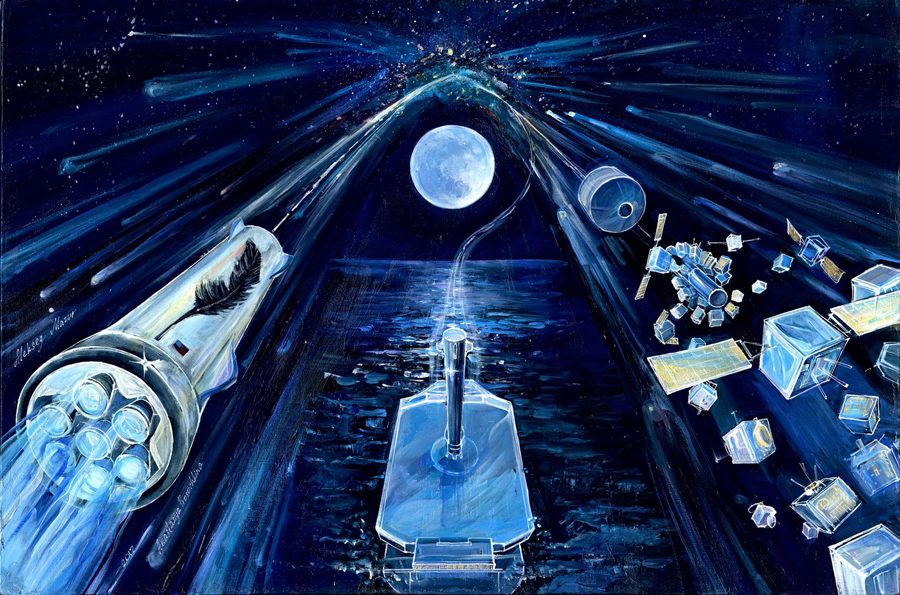 картина Анастасии Просочкиной «Blue Origin: New Glenn»