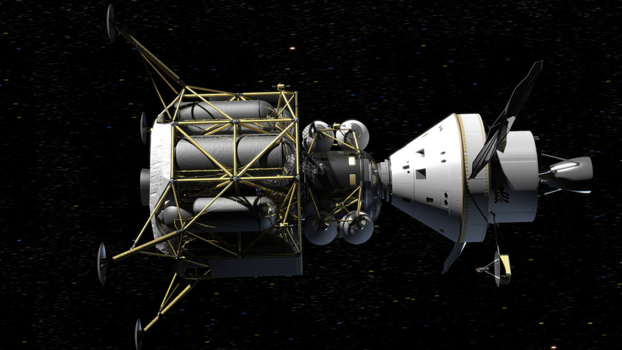 Orion с лунным посадочным модулем