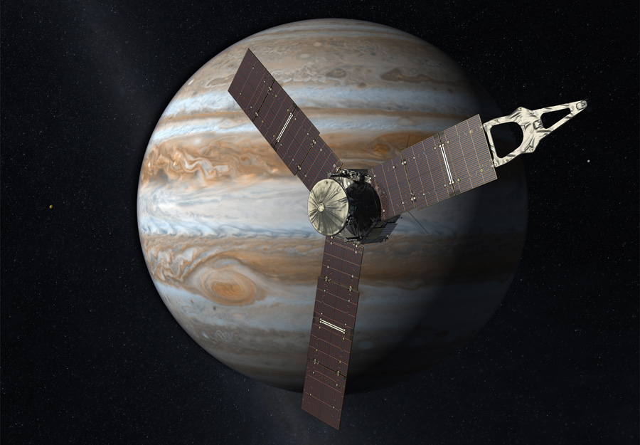 космический аппарат Juno на орбите Юпитера