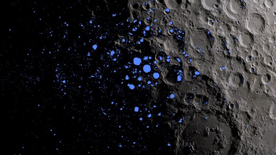 Залежи лунной воды в кратерах