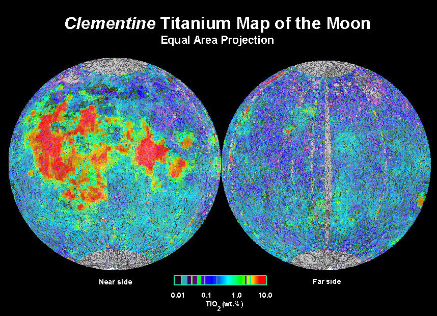 Moon Clementine титан на Луне