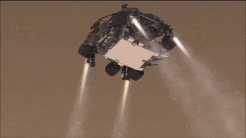 Посадка Curiosity на skycrane