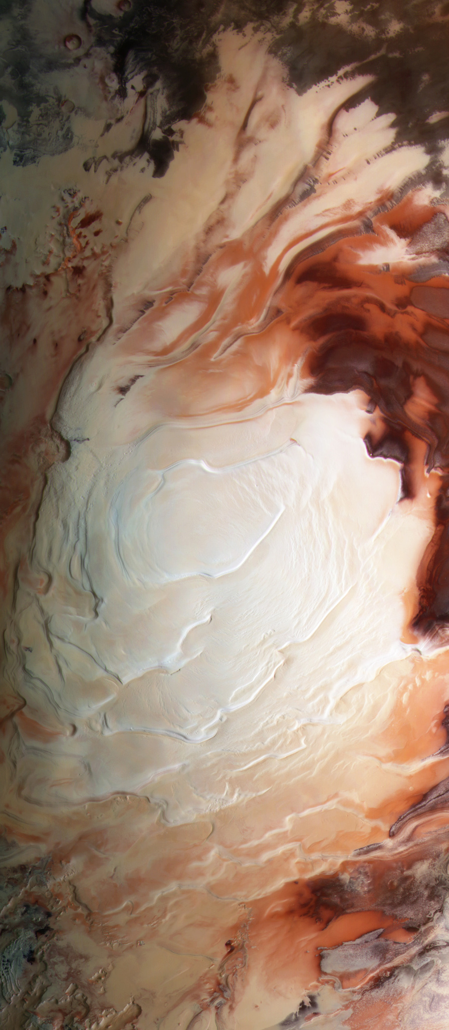 снимок южного полюса Марса космическим аппаратом Mars Express Европейского космического агенства