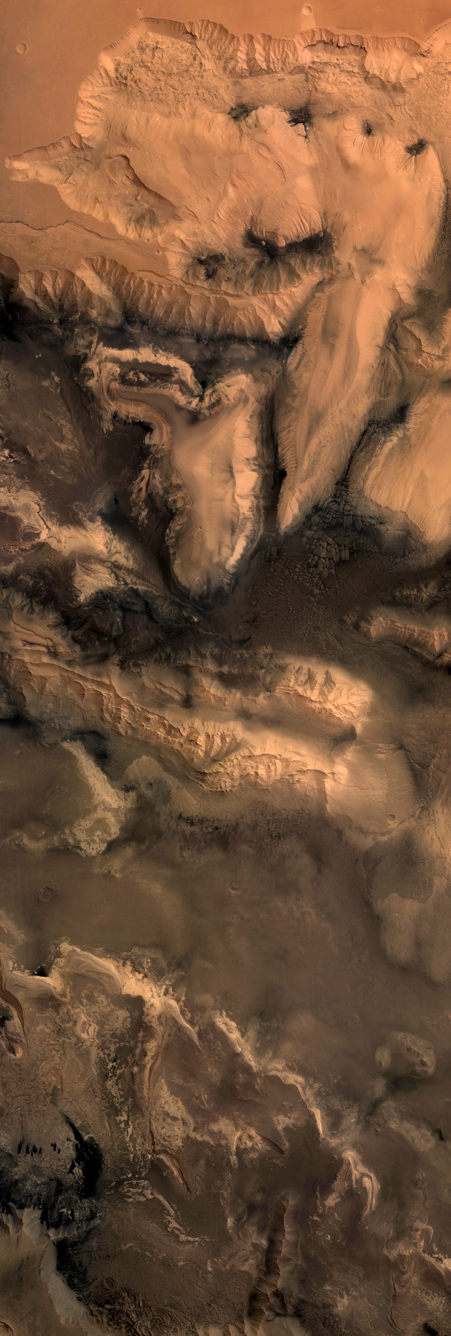 фрагмент снимка долины Маринера Марса космическим аппаратом Mars Express Европейского космического агенства
