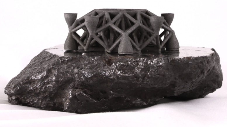 объект распечатанный на 3D-принтере из металла с метеорита
