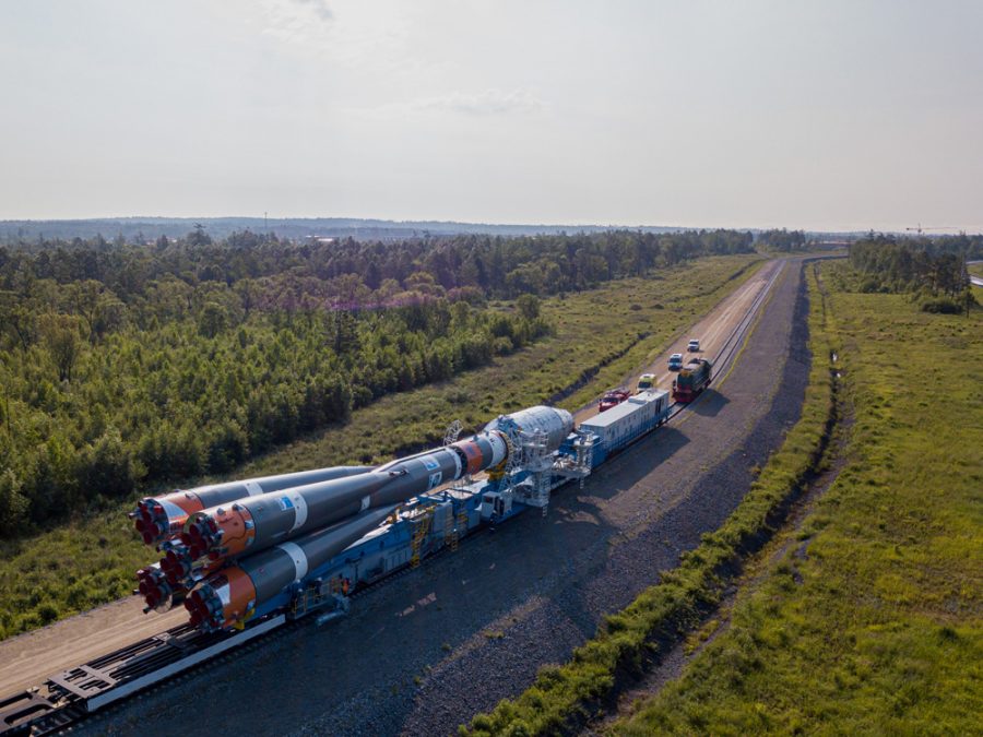 транспортировка ракеты-носителя транспортом